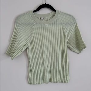 Light Green Ribbed Sweater Tee